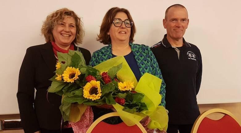 
	Al centro della foto la segretaria Cgil al suo fianco gli altri componenti la segreteria provinciale, Cristina Pompianu e Raffaele Mereu

