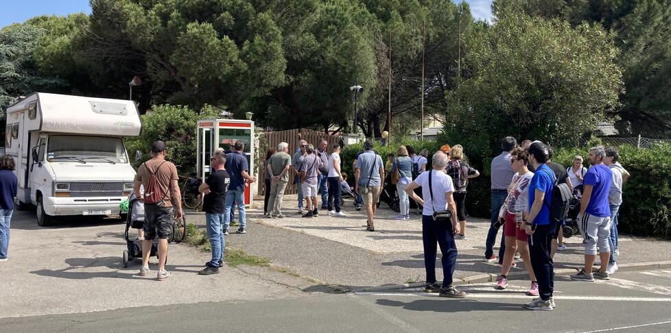Un momento della protesta