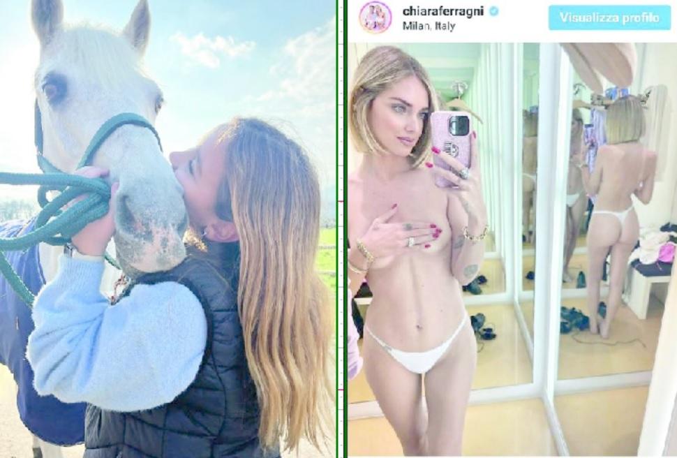A sinistra la giovanissima Giulia Dedola, a destra il post di Chiara Ferragni