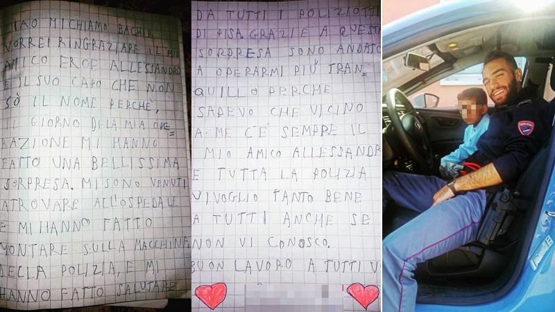 Pisa, il bambino ha paura dell’operazione: in suo aiuto arriva la polizia