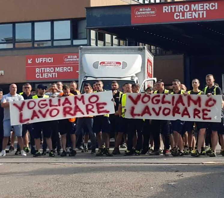 Un momento della protesta