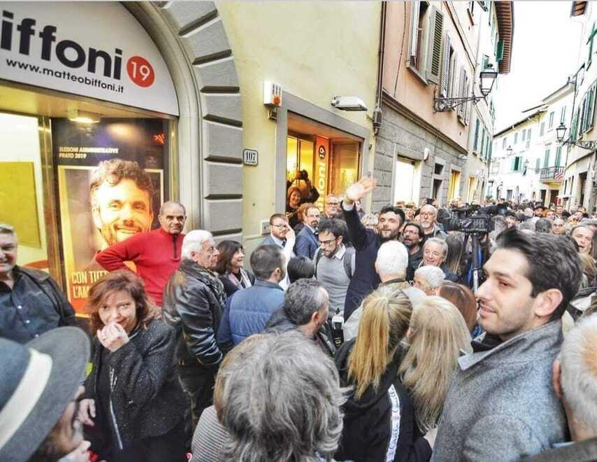 Il Comitato elettorale di Biffoni il giorno delle elezioni del 2019