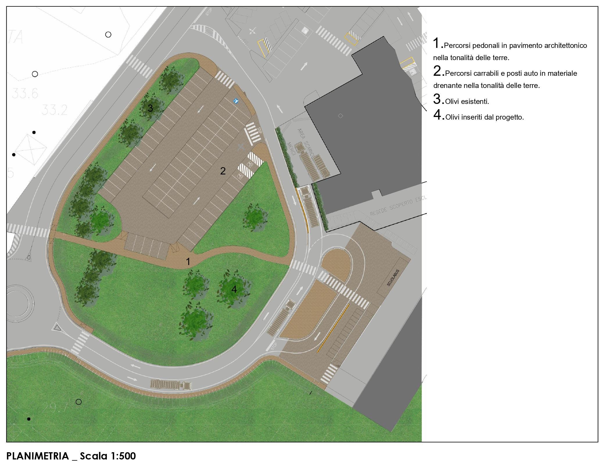 La cartografia del parcheggio tra la Provinciale Arnaccio-Calci e via Hack