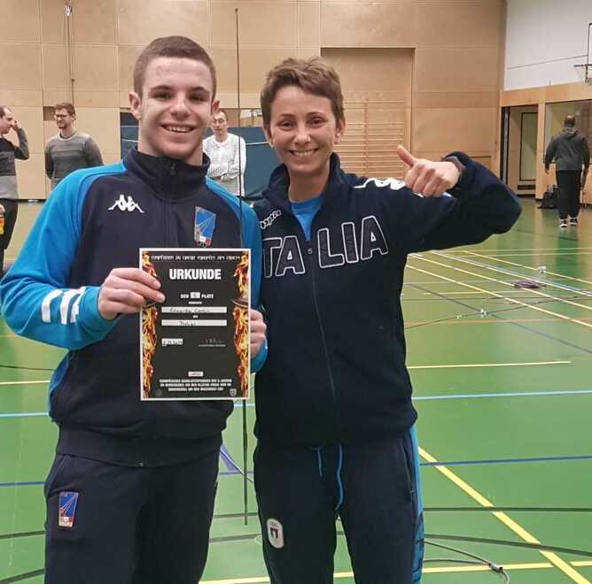 Edoardo Cantini con la ex campionessa oggi allenatrice Ilaria Bianco
