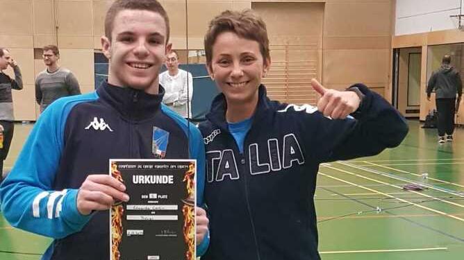 Edoardo Cantini con la ex campionessa oggi allenatrice Ilaria Bianco