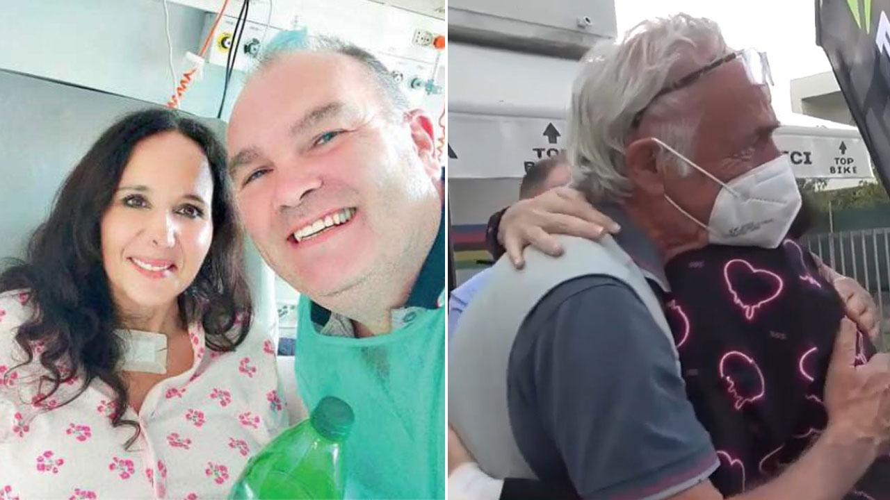 Stefania Persico in ospedale, insieme al marito Graziano Morelli; l’abbraccio di Stefania con il dottor Antonio Tedeschi