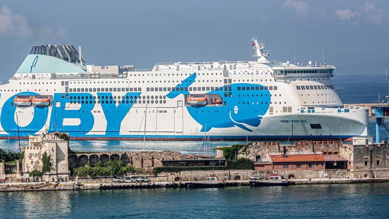 L’arrivo della Moby Fantasy in porto (foto Stefanini/Silvi)