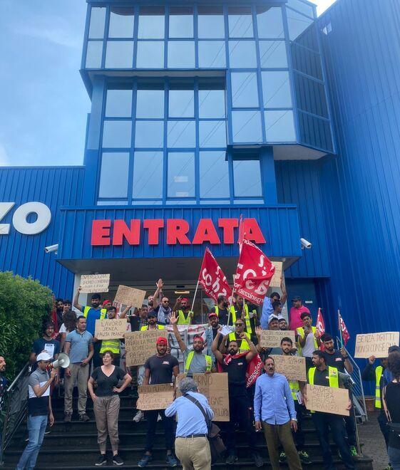 Un momento della protesta