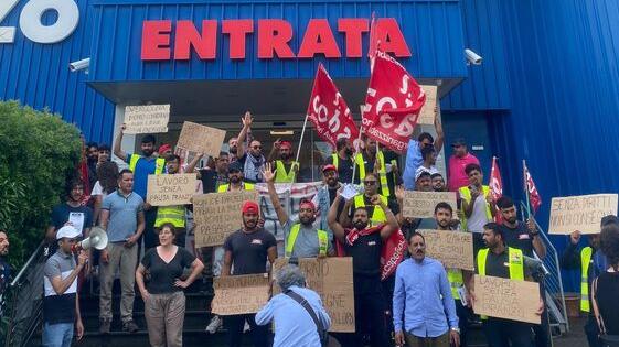 Un momento della protesta