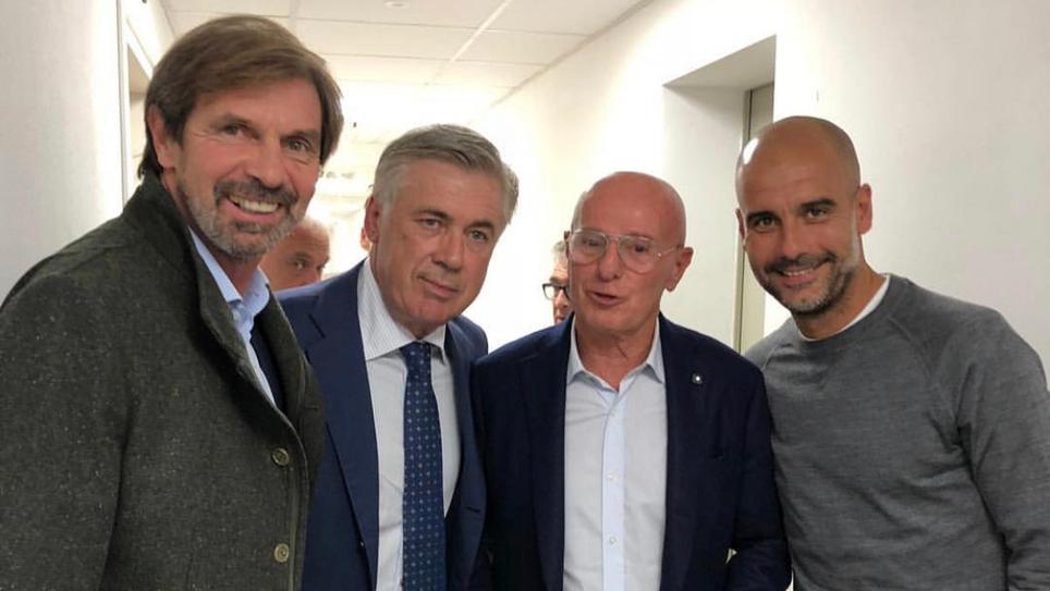 Filippo Galli, Carlo Ancelotti, Arrigo Sacchi e Pep Guardiola