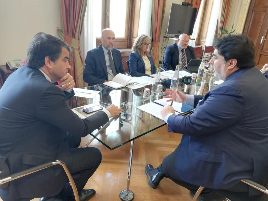 Pnrr, il governatore Christian Solinas incontra il ministro Raffaele Fitto