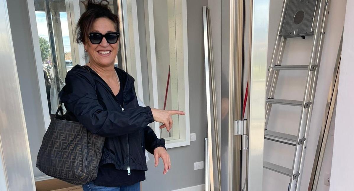 Elena Mazzamuto alle prese con i lavori