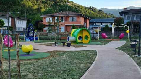 L’area giochi che sarà inaugurata questo pomeriggio a Buti
