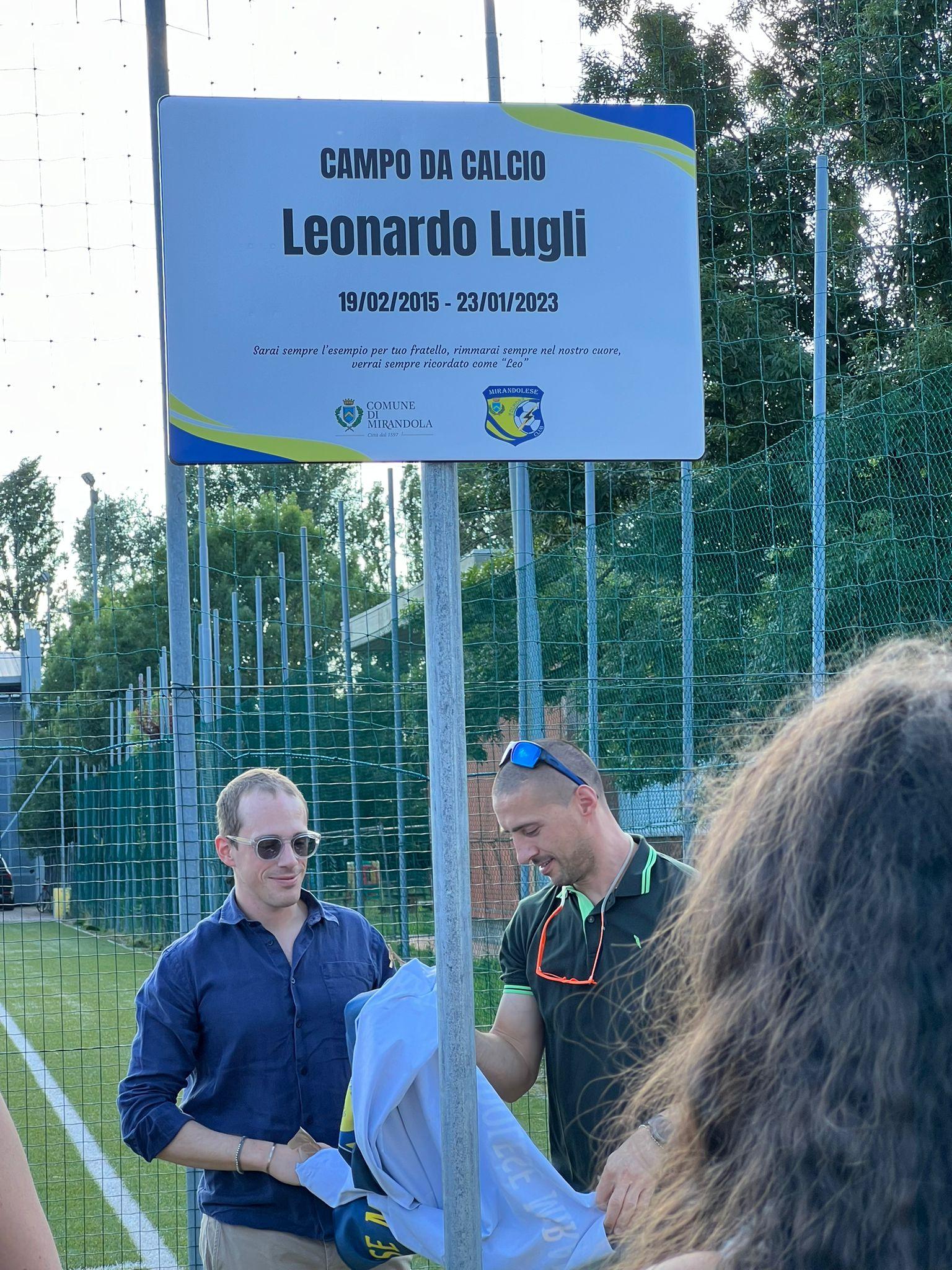 Mirandola: intitolato il campo “Leonardo Lugli” in memoria del piccolo morto a 7 anni 
