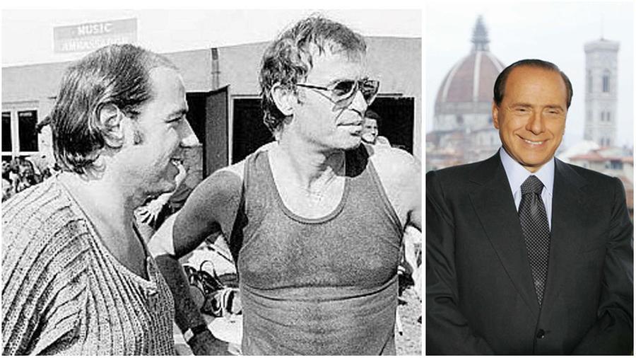 
	In bianco e nero Berlusconi con Califano a Miss Italia in Versilia nel settembre 1979. A destra nel 2006 all'hotel Baglioni

