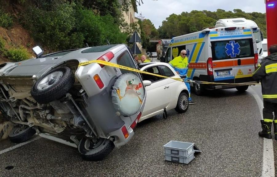
	L'incidente a Castel Boccale (foto vigili del fuoco)

