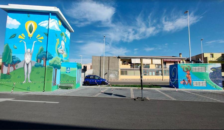 Street art per l’ambiente alla Lidl di Cagliari, firmato quarta E e quinta D del liceo “Foiso Fois”