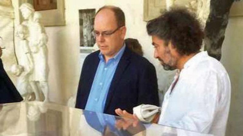 Il Principe Alberto di Monaco a Pietrasanta per la mostra di Bernard Bezzina