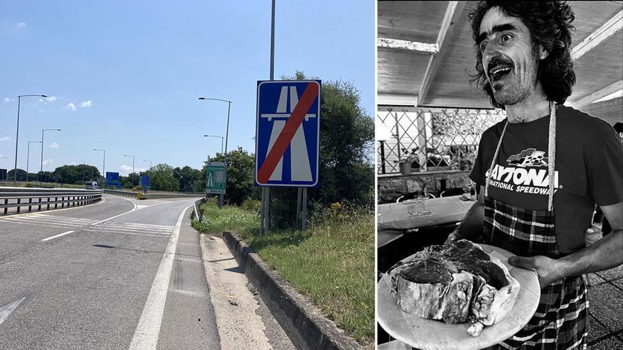 Cristiano Ferri e il punto dell'incidente (foto Falorni / Silvi)