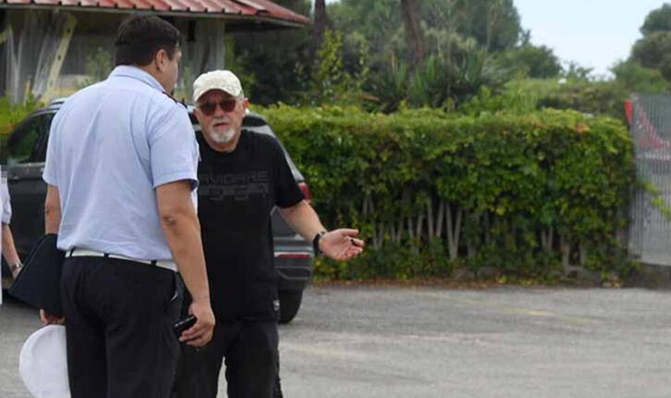 Il comandante della Municipale Giuliano Vitali e il presidente dell’Aeroclub Giovanbattista Baldi