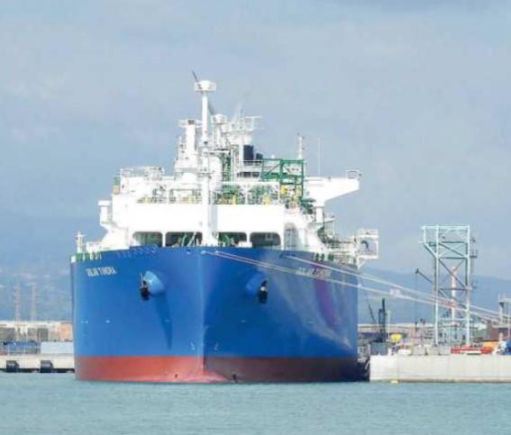 
	La Golar Tundra attraccata alla banchina Est del porto

