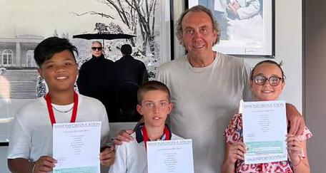 Clarck Angelo Santos, Paolo Sani e Cloe Salcito con Fabrizio Masoni