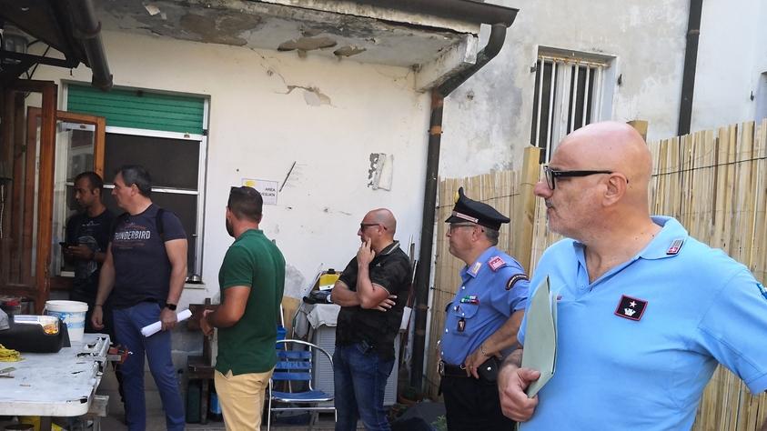 Le forze dell'ordine sul posto