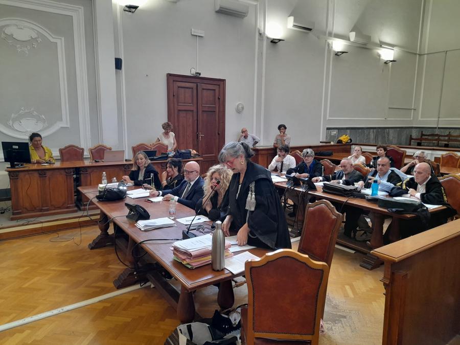 
	Un momento dell'udienza del 13 luglio nell'aula B del tribunale

