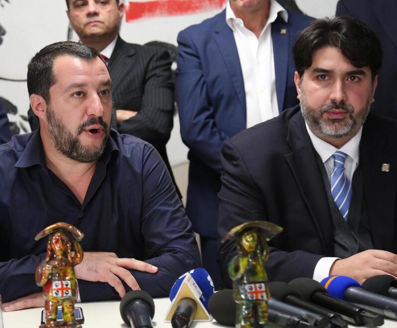 Matteo Salvini: «Christian Solinas sarà ricandidato alla presidenza della Regione»