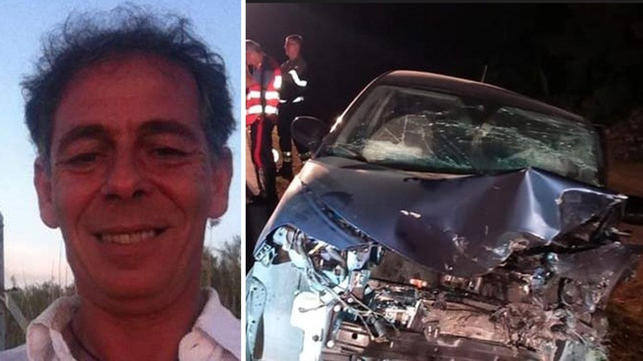 Sergio Ragatzu, a destra l’auto dell’altro ferito