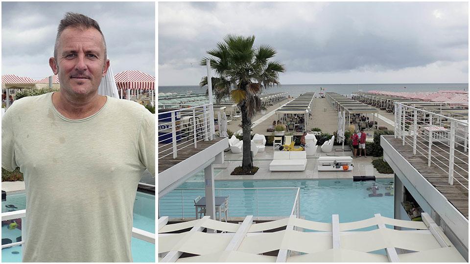 Simone Mattugini, anima e referente del bagno versiliese e lo stabilimento balneare Primavera a Marina di Pietrasanta