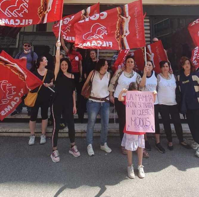 Un momento della protesta