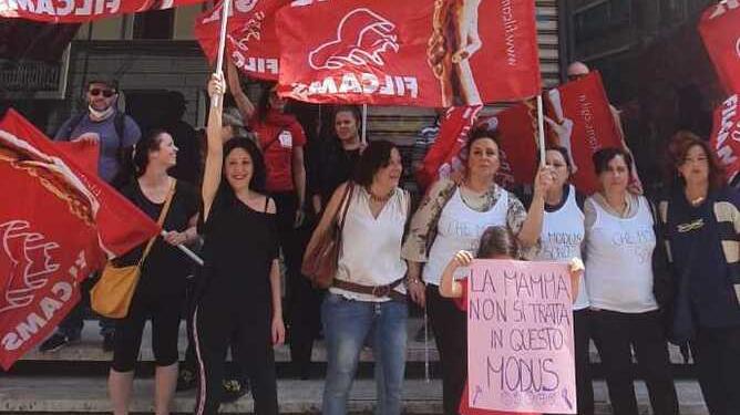 Un momento della protesta