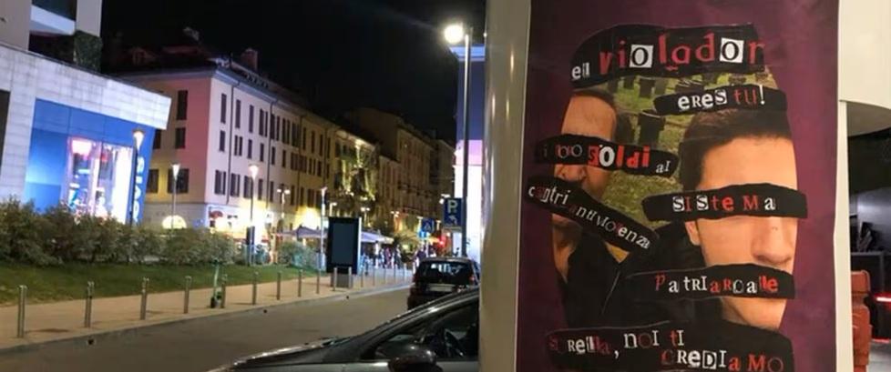 Il manifesto affisso vicino allo studio di La Russa