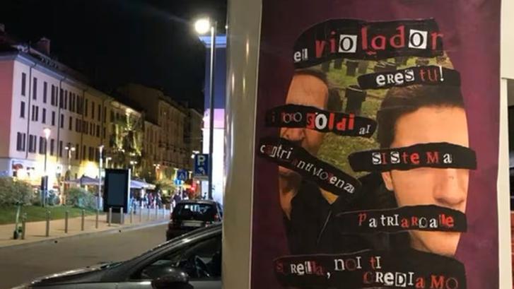 Il manifesto affisso vicino allo studio di La Russa