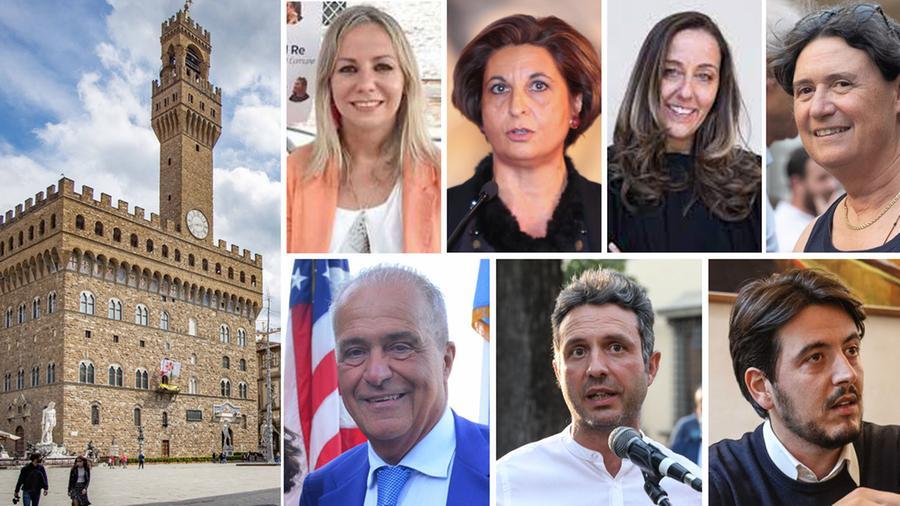 
	Palazzo vecchio e dall'alto a sinistra: In alto, Del Re, De Giorgi Funaro e Saccardi. Sotto: Salvadori, Dormentoni e Giorgio

