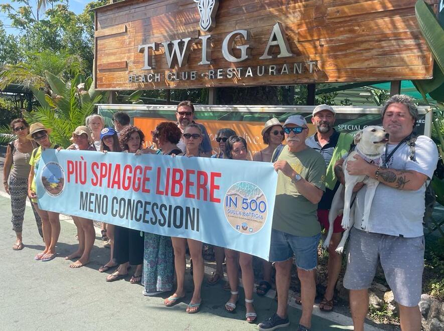 Un momento della protesta