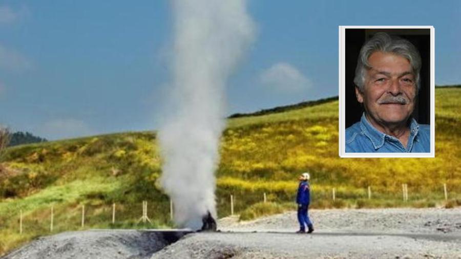 
	Un soffione boracifero e, nel riquadro, il professor Giuseppe Tanelli&nbsp;

