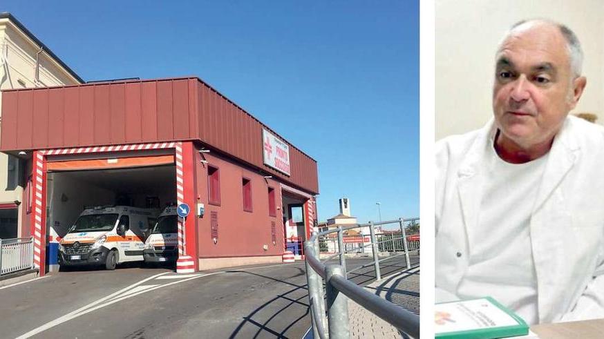 Il pronto soccorso dell’ospedale Lotti di Pontedera e a destra il dottor Alberto Conti, direttore dell’emergenza-urgenza dell’ Asl Nord Ovest