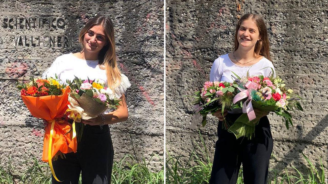 Lavinia Biagi ed Eleonora Rugani, centiste con lode della 5LC