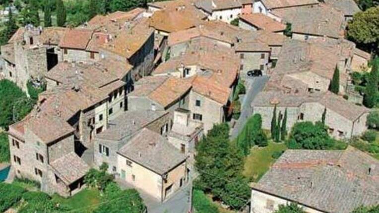 Una veduta dall'alto di Lajatico