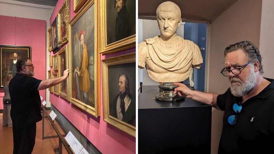Russel Crowe sempre più innamorato di Firenze: visita di tre ore agli Uffizi