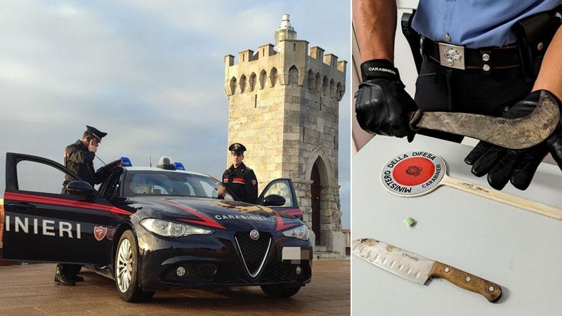 Piombino, si scaglia contro i carabinieri armato di una vecchia roncola