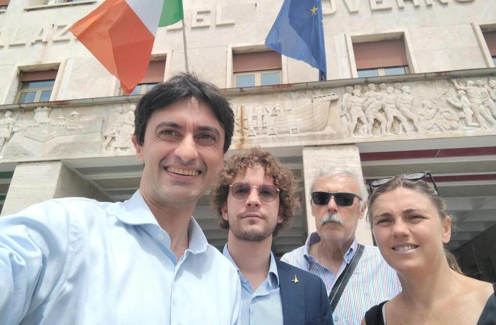 Gli esponenti del centrodestra a Livorno dopo l’incontro in prefettura