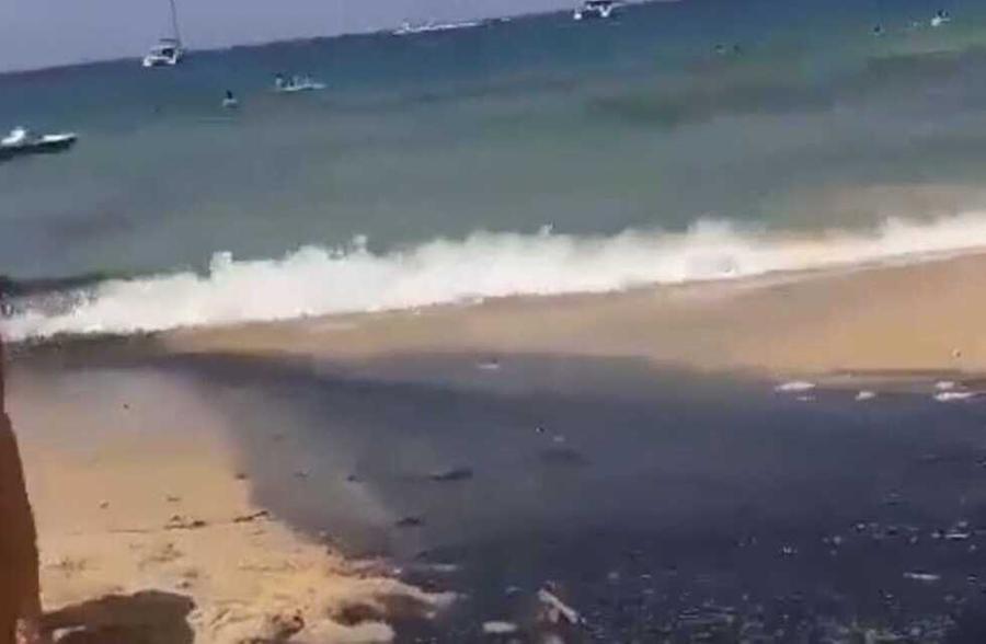 
	Un fotogramma del video che mostra il rigagnolo di acqua nera

