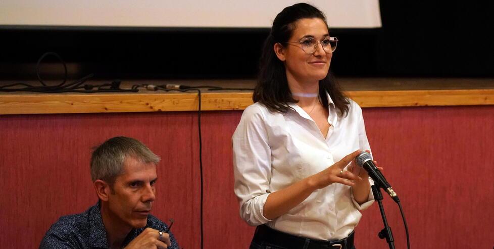 La sindaca di Ponsacco Francesca Brogi, con il suo vice Massimiliano Bagnoli