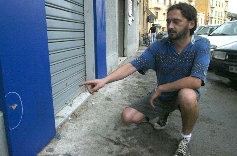 I proiettili sul luogo del delitto in piazza Mazzini