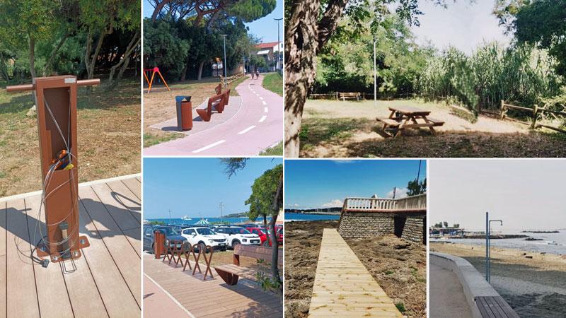 Rastrelliere e kit riparazioni sulla nuova ciclabile a Solvay