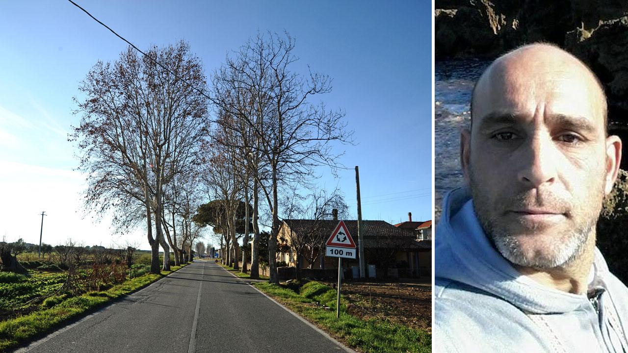 La provinciale per Bibbona dove morì l’operaio 45enne il 23 dicembre del 2017 Alessandro Brandoni