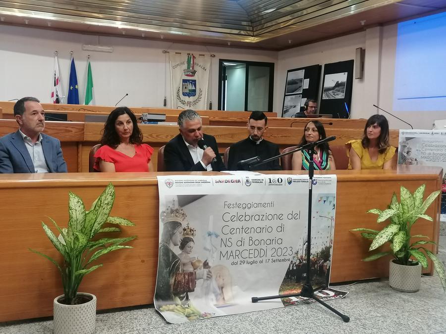 
	La conferenza stampa di presentazione dell'evento. Al centro il sindaco Pili


